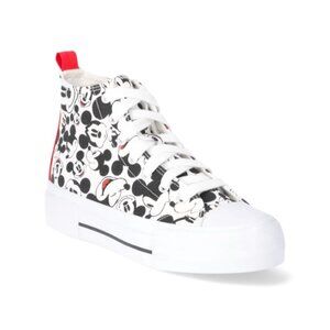 Disney Women's Mickey Mouse high-top lace-up canvas sneakers